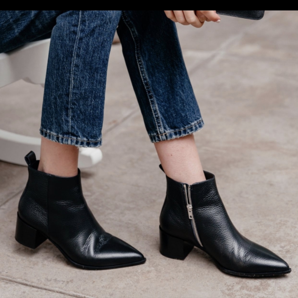 Everlane Pointy Pebbled Leather Boots Botties